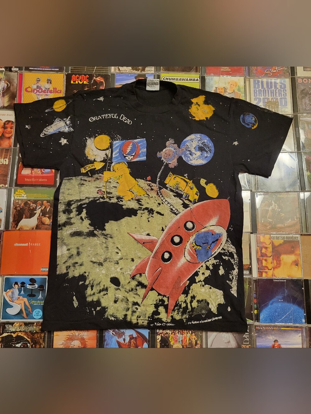 Liquid Blue Grateful Dead Standing On The Moon Shirt